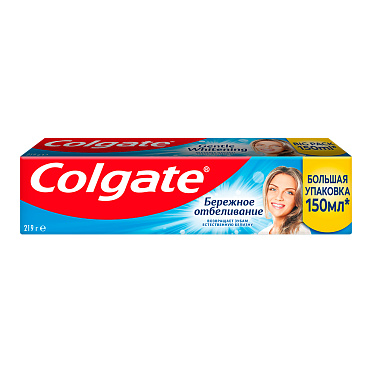Зубная паста Colgate Бережное отбеливание, с фтором и кальцием, 150 мл