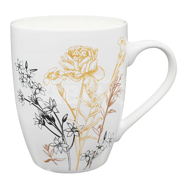 Кружка керамическая KKR-212-1 цветы, в ассортименте, 360 мл