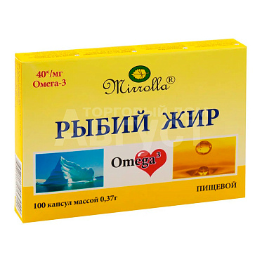 Бад Рыбий жир Мирролла 370мг 100 капсул