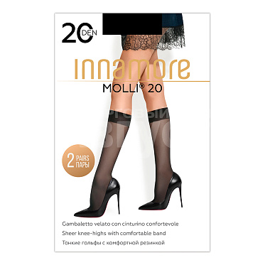 Гольфы капроновые Innamore Molli 20 den, nero (черный), 2 пары