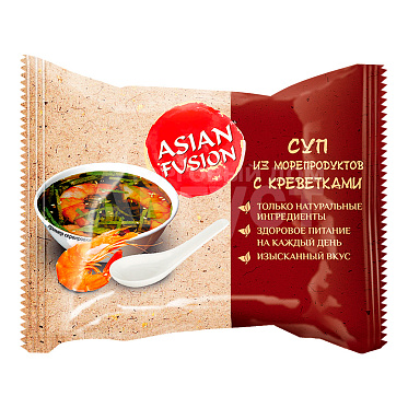 Лапша быстрого приготовления ASIAN FUSION из морепродуктов с креветками, 12 г