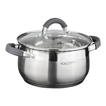 Кастрюля КТ08-D-20 Ирида 20 см, из нержавеющей стали, 3,9 л