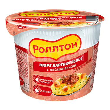 Картофельное пюре быстрого приготовления Роллтон Мясо, 40 г