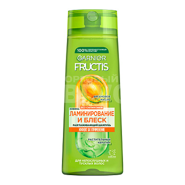 Шампунь-филлер Fructis Ламинирование и блеск, женский, 400 мл