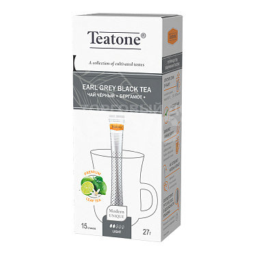 Чай черный Teatone черный с ароматом бергамота, 1 пакетик, 1,8 г