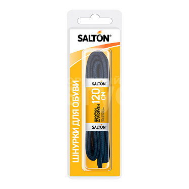Шнурки для обуви Salton 54/04 плоские с пропиткой, черный, 120 см
