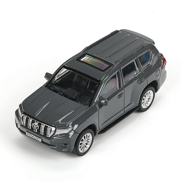 Машина PRADO-11-GY Технопарк Toyota Land Cruiser Prado, инерционная, 10,5 см, металл, цвет: мокрый асфальт