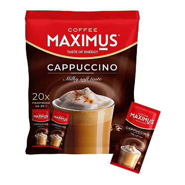 Кофе Maximus Напиток кофейный,растворимый, Cappuccino, 25 г