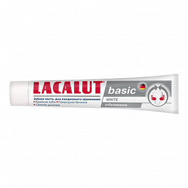 Зубная паста Lacalut Basic White отбеливающая, 75 мл