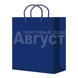Пакет подарочный SPL25-Blue дизайнерская бумага, ручки - декоративный шнур 25*36*10 см, голубой