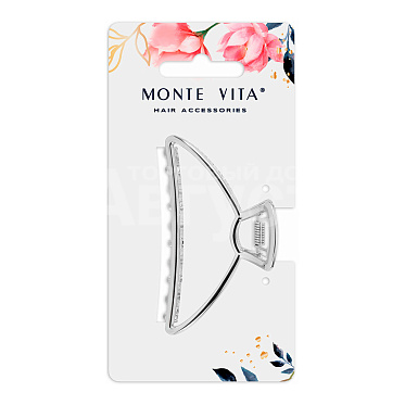Краб для волос 457016 Monte Vita 7,8 см, серебристый