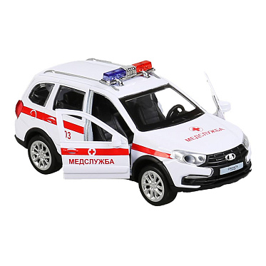 Машина GRANTACRS-12SLAMB-WH Технопарк Lada Granta Cross Скорая, инерционная, 12 см, металл