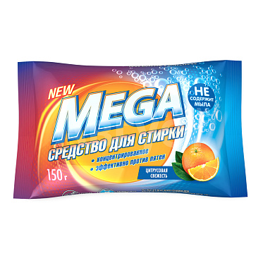 Средство для стирки MEGA Цитрусовая свежесть, твердое, для ручной стирки, 150 г