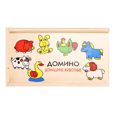 Игра ИД-1472 Домино, Домашние животные, 9х16,5 см, пластик