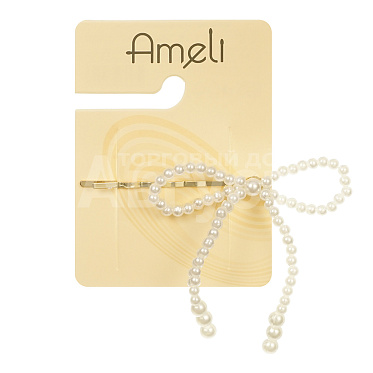 Невидимка для волос Ameli WAT25812-100 бантик из жемчуга