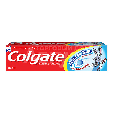 Зубная паста Colgate детская Доктор Заяц со вкусом жвачки, 50 мл