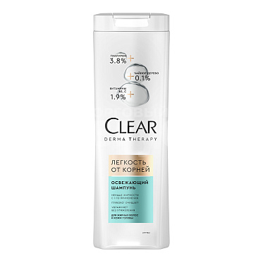Шампунь Clear derma therapy Легкость от корней освежающий шампунь,для жирных волос и кожи головы, 380 мл