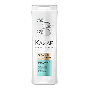 Шампунь Clear derma therapy Легкость от корней освежающий шампунь,для жирных волос и кожи головы, 380 мл