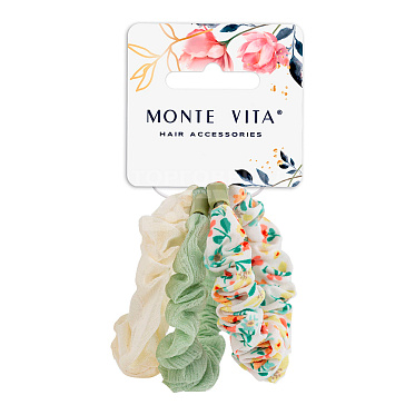 Набор для волос MONTE VITA 457074 Резинки скранч, тканевые 3*19см, в ассортименте, 3 шт
