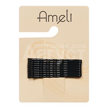 Невидимка для волос Ameli WHB23922-2 4,7 см, черный, 10 шт