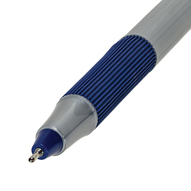 Ручка Brauberg 144021 i-STICK POINT с грипом, корпус серый, линия письма 0,35 мм, синий