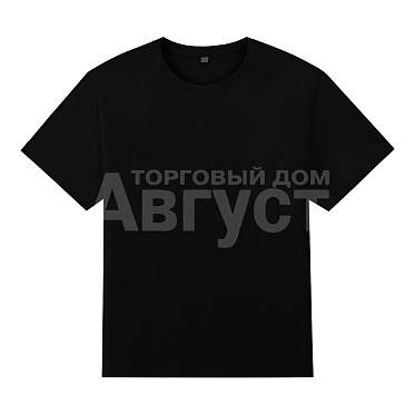 Футболка унисекс без принта, плотность 160г, размер S (44-46) 100% хлопок карде супрем черный