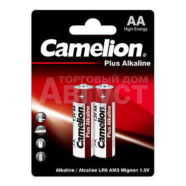 Батарейка Camelion Plus LR6 алкалиновая, блистер, 2 шт