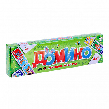 Домино 1698586 IQ-ZABIAKA Лесные зверята, пластик, 28 деталей
