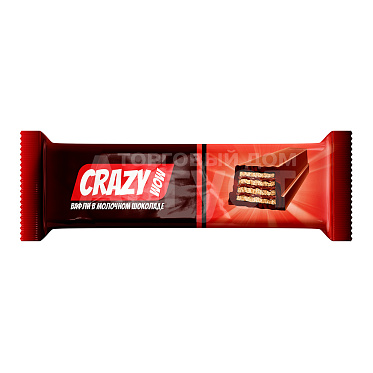 Вафли CRAZYWOW в молочном шоколаде, 35 г