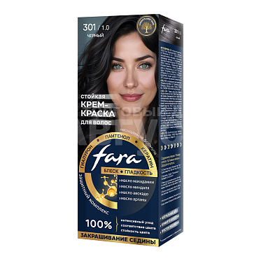 Крем-краска для волос Fara NC тон 301/1.0, черный