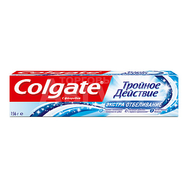 Зубная паста Colgate Triple Action экстра отбеливание, 100 мл