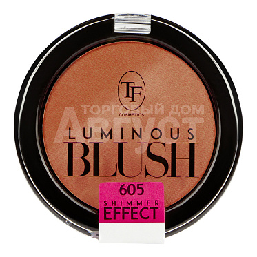 Румяна Triumf Luminous Blush пудровые с шиммер эффектом, розовый янтарь, тон 605