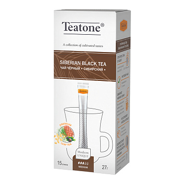Чай черный Teatone черный Сибирский, кедр и можжевильник 1 пакетик, 1,8 г