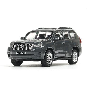Машина PRADO-11-GY Технопарк Toyota Land Cruiser Prado, инерционная, 10,5 см, металл, цвет: мокрый асфальт