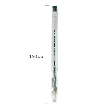 Ручка гелевая Brauberg 143904 EXTRA узел 0,5 мм, линия 0,35 мм, прозрачный корпус, зеленый
