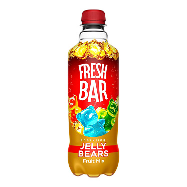 Вода газированная Fresh Bar Jelly Bears, безалкогольный, сильногазированный, 0,48 л