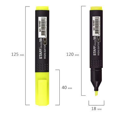Текстовыделитель Staff 151497 College STICK HL-497 линия 1-4 мм, желтый