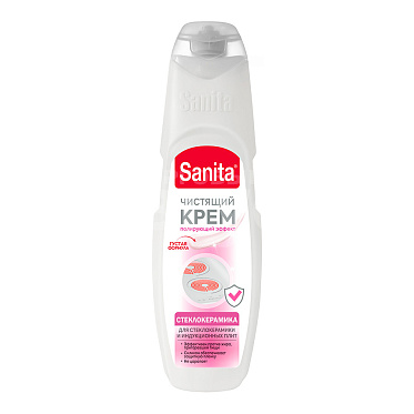 Чистящее средство Sanita для стеклокерамики крем, флакон, 600 г