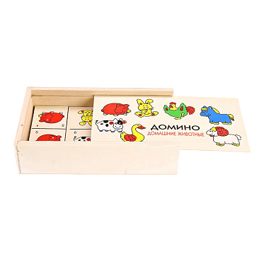 Игра ИД-1472 Домино, Домашние животные, 9х16,5 см, пластик
