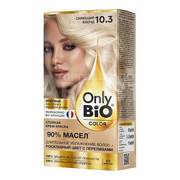 Крем-краска для волос Only Bio COLOR Без аммиака, 90% масел тон 10.3, сияющий блонд, 115 мл