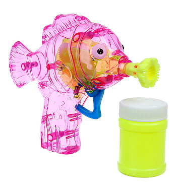 Мыльные пузыри 728875 Funny toys Рыбка-пистолет, со светом, в ассортименте 50 мл