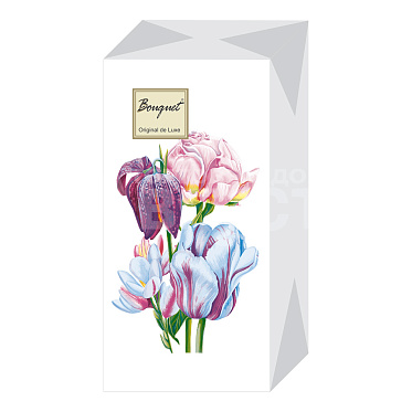 Салфетки бумажные Bouquet Original de Luxe, 2-х слойные, 33*33 см, Весенний букет, 20 листов