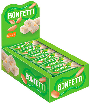 Батончик Bonfetti нуга с добавлением арахиса, 25 г