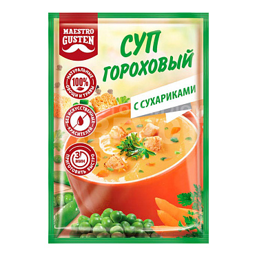 Суп Maestro Gusten Гороховый с сухариками, 16 г