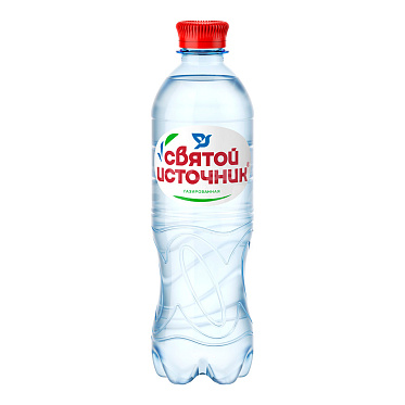 Вода газированная питьевая Святой источник 0,5л пластиковая бутылка