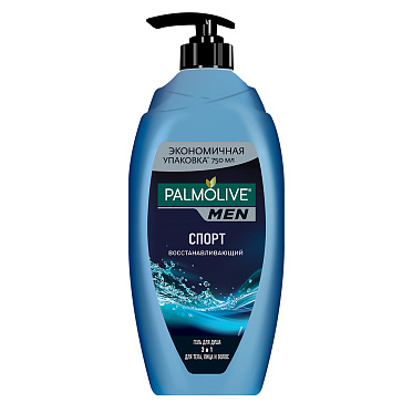 Гель для душа Palmolive Men 3 в 1 Спорт, восстанавливающий, мужской, 750 мл