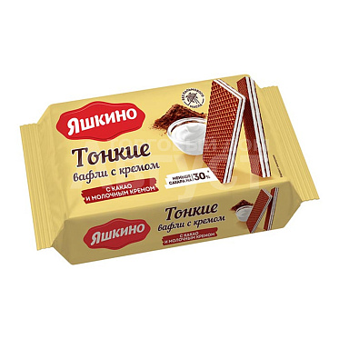 Вафли Яшкино с какао и молочным кремом, 144 г