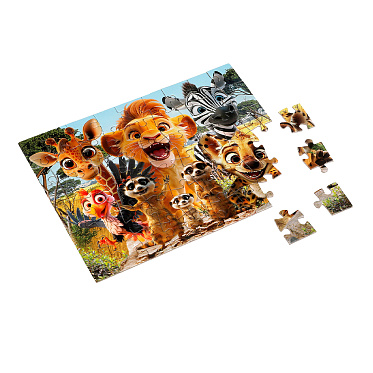 Пазл Умные игры 4630395007399 Весёлые джунгли. В коробке 54 детали. 90х65х25 мм, картон