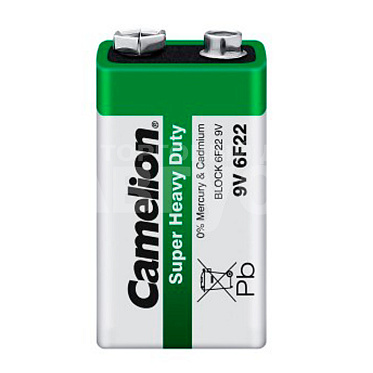 Батарейка Camelion Крона 6F22 солевая, 1 шт