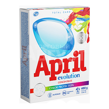 Стиральный порошок April Evolution, для цветного и темного белья, автомат, 400 г